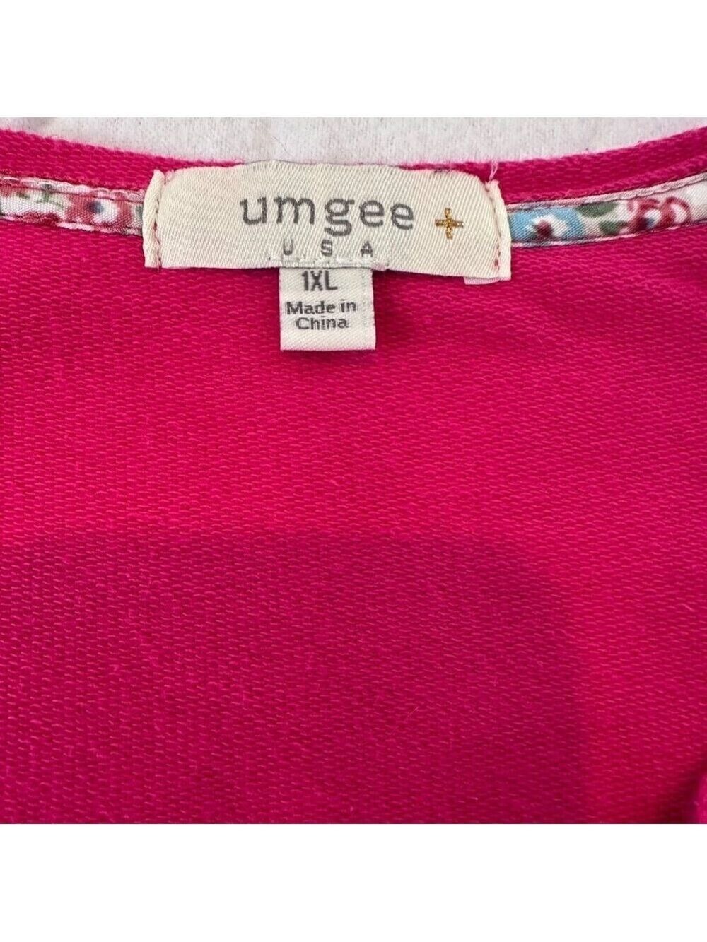 Umgee Oversized 1XL Tunic Top Hot Pink Cotton Flowy Plus Size Top Casual Office - Picture 12 of 16